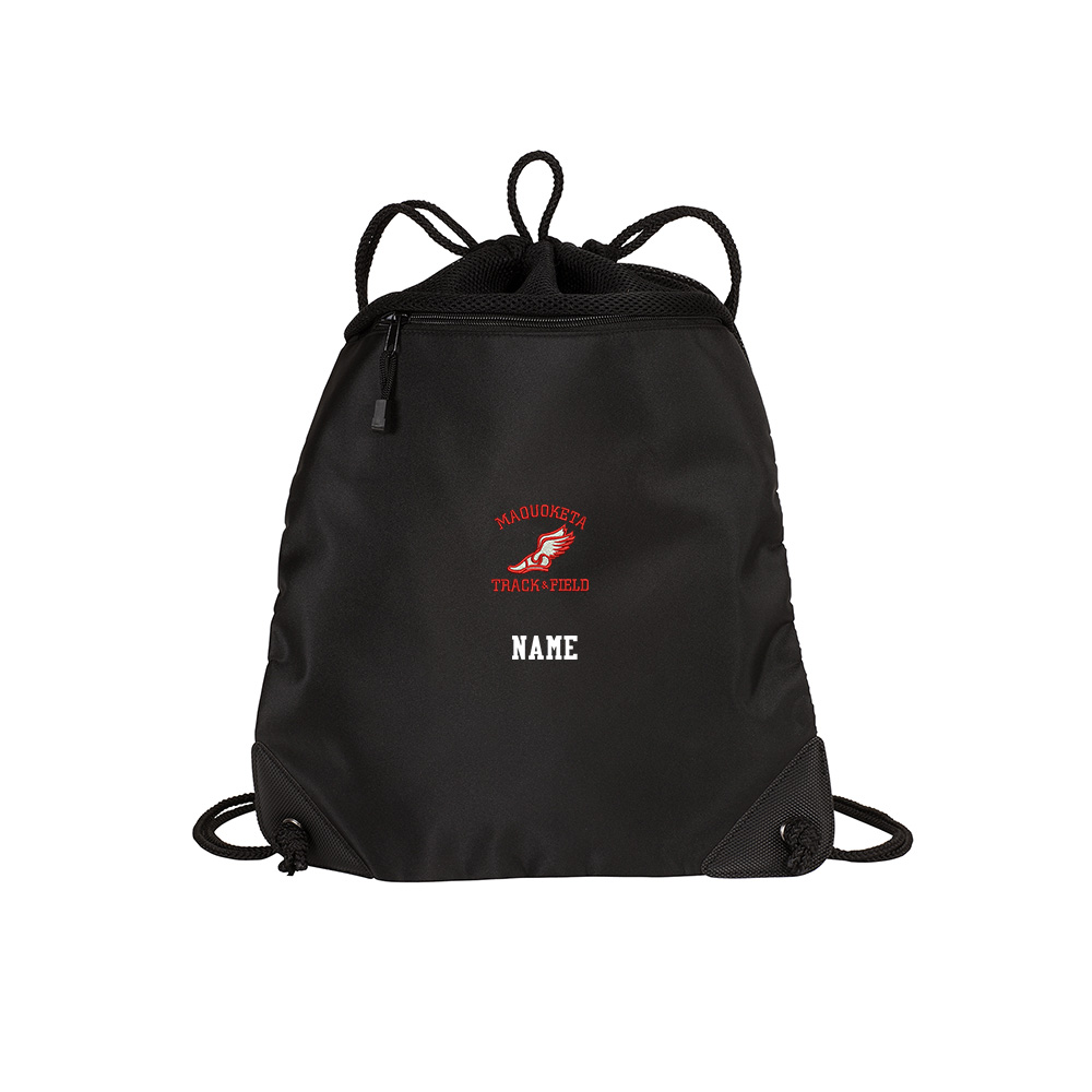 Maq Track Field Port Authority Cinch Pack with Mesh Trim-Black