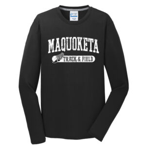 Maq Track Field Unisex Long Sleeve Essential Blended Performance Tee-Black