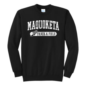 Maq Track Field Unisex Fleece Crewneck Sweatshirt-Black