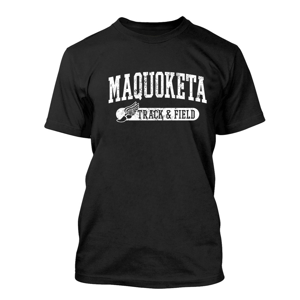 Maq Track Field Unisex Short Sleeve Tee-Black