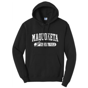 Maq Track Field Unisex Fleece Hooded Sweashirt-Black