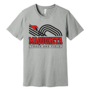 Maq Track Field Bella and Canvas Unisex Jersey Short Sleeve Tee-Silver