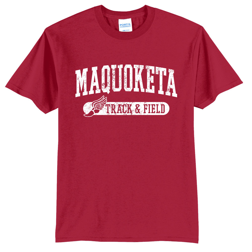 Maq Track Field Unisex Short Sleeve Tee-Red