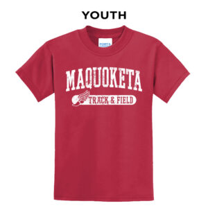 Maq Track Field Youth Short Sleeve Tee-Red