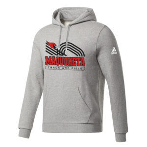Maq Track Field Adidas Fleece Hooded Sweatshirt- MedGrey Heather