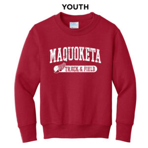Maq Track Field Youth Crewneck Sweatshirt-Red