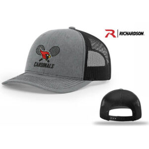 Maquoketa Tennis Richardson Pro Mesh Adjustable Trucker Cap Split-Heather Grey/Black