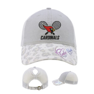 Maquoketa Tennis Infinity Her Women’s Printed Visor with Mesh Back Cap-Grey Snow Leopard
