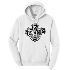 Maquoketa Tennis  Unisex Fleece Hooded Sweatshirt-White