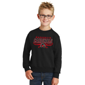 Maquoketa Tennis Youth Fleece Crewneck Sweatshirt-Black