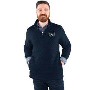 PV Girls Track Field Charles River Men’s FRANCONIA Quilted 1/4 zip pullover-navy