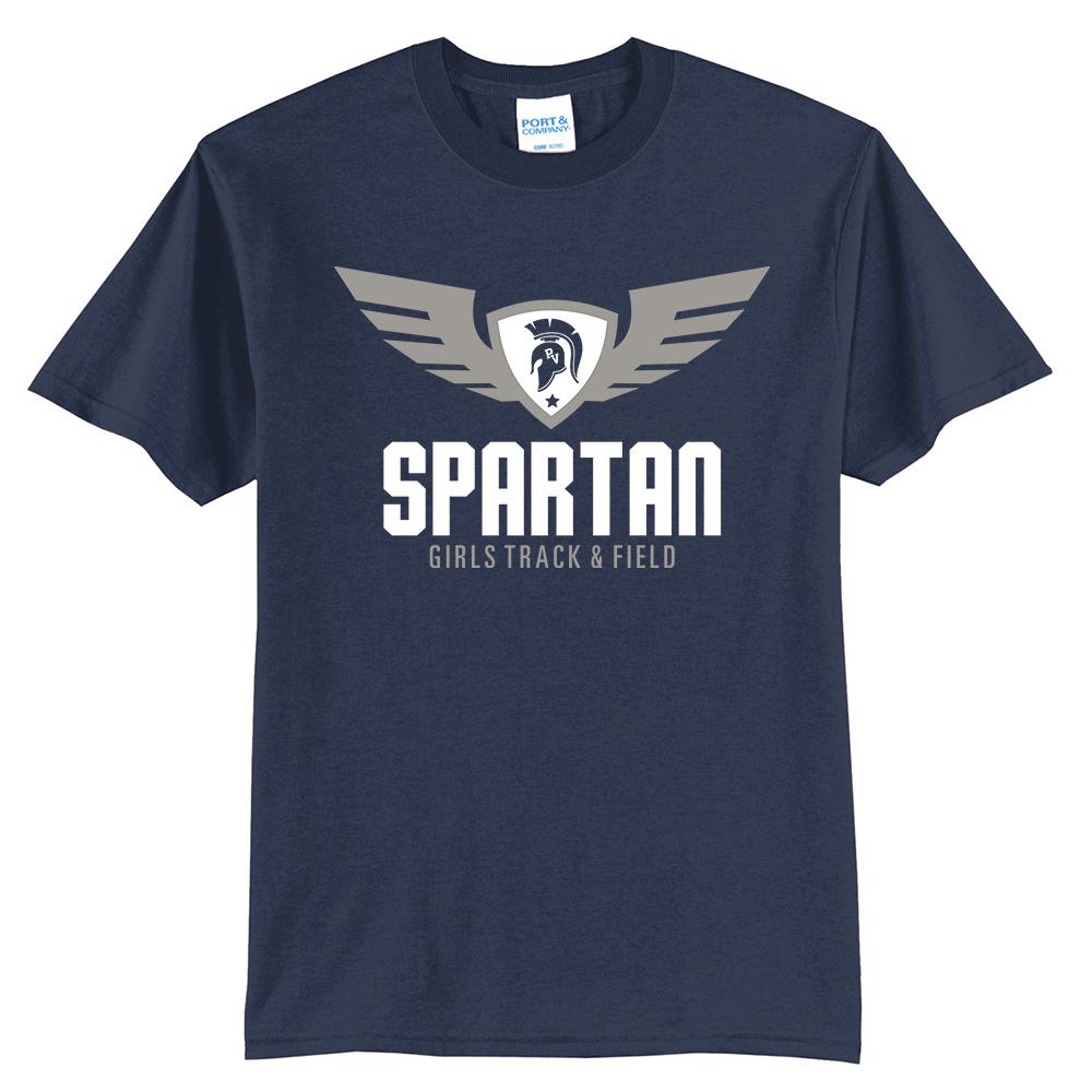 PV Girls Track Field Unisex Short Sleeve Tee-Navy