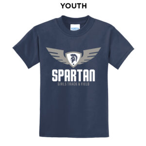 PV Girls Track Field Youth Short Sleeve Tee-navy