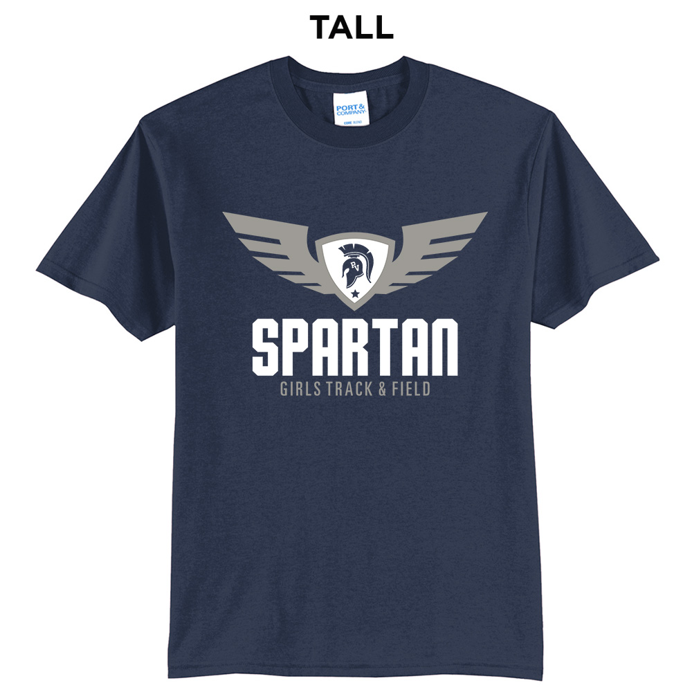 PV Girls Track Field Tall Short Sleeve Tee-Navy