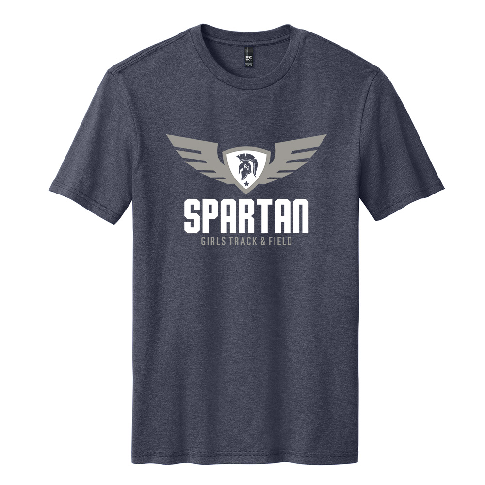PV Girls Track Field Unisex Premium Short Sleeve Tee- Heathered Navy