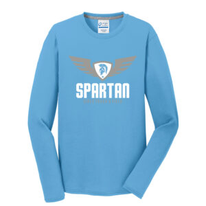 PV Girls Track Field Men  Long Sleeve Essential Blended Performance Tee-Aquatic Blue