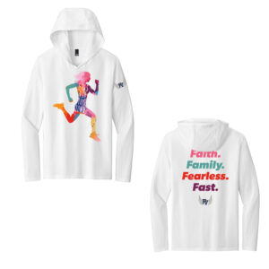 PV Girls Track Field District Made Mens Perfect Tri Long Sleeve Hoodie-White