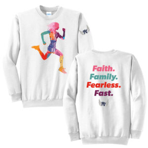 PV Girls Track Field Unisex Fleece Crewneck Sweatshirt-White