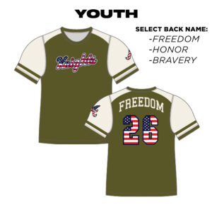10. QCA Knights YOUTH Military Appreciation Short Sleeve Jersey-Fabric M-Freedom, Honor, or Bravery