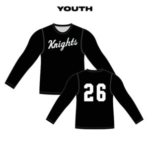 43. QC Area Knights Sublimated Long Sleeve Tech Tee-Black