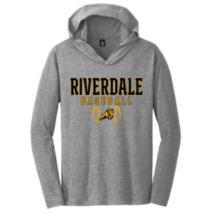 Rams BB District Made Mens Perfect Tri Long Sleeve Hoodie-Grey Frost