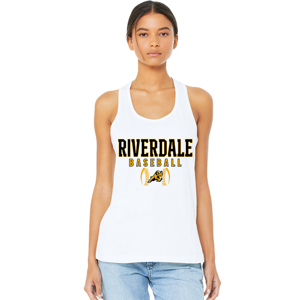 Rams BB BELLA and CANVAS Women’s Jersey Racerback Tank-White