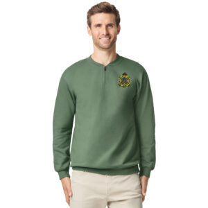 RI Arsenal Gildan Softstyle Midweight Fleece 1/4-Zip Unisex-Military Green