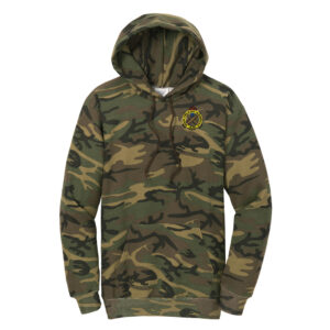 RI Arsenal Port Company Unisex Core Fleece Camo Pullover Hooded Sweatshirt-Military Camo