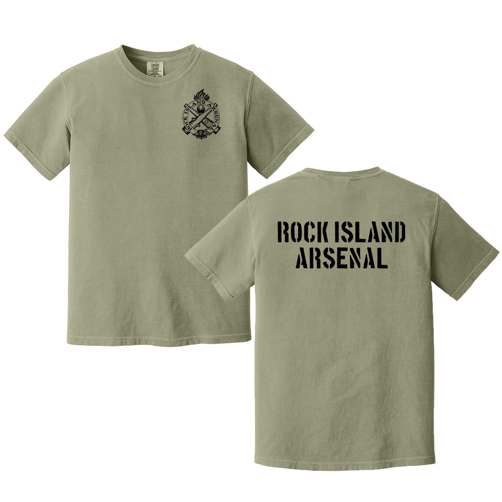 RI Arsenal Unisex Comfort Colors Pigment Dyed Short Sleeve Shirt-Sandstone