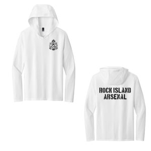 RI Arsenal District Made Mens Perfect Tri Long Sleeve Hoodie Tee-White