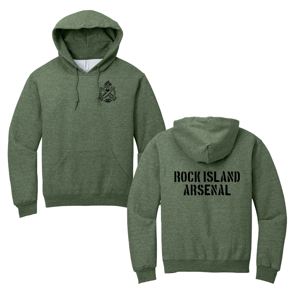 RI Arsenal Unisex Jerzees Nublend Hooded Sweatshirt -Military Green Heather