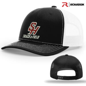 SH Track Field Richardson Pro Mesh Adjustable Trucker Cap Split-Black/White