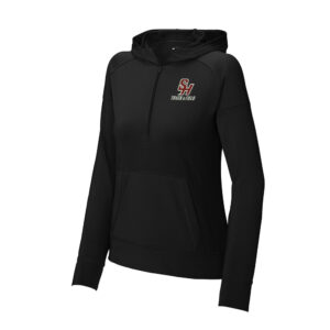 SH Track Field Sport-Tek Ladies Sport-Wick Stretch 1/2-Zip Hoodie-Black