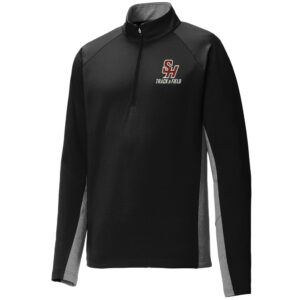 SH Track Field Sport-Tek Sport wick stretch 1/4 zip pullover w/heather Men-Black/Charcoal Grey Heather