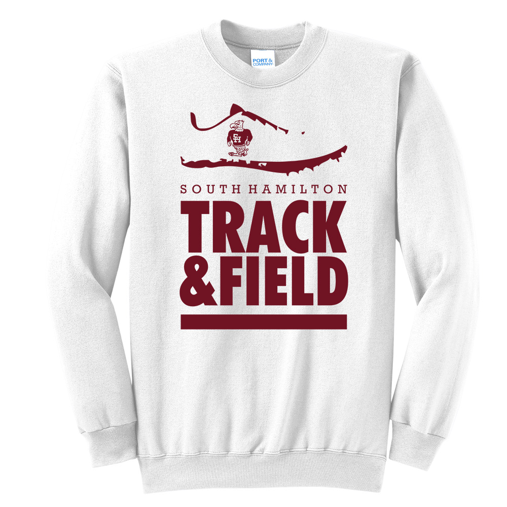SH Track Field Unisex Fleece Crewneck Sweatshirt-White