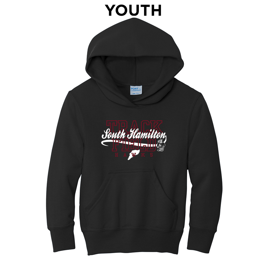 SH Track Field Youth Fleece Hooded Sweatshirt-Black