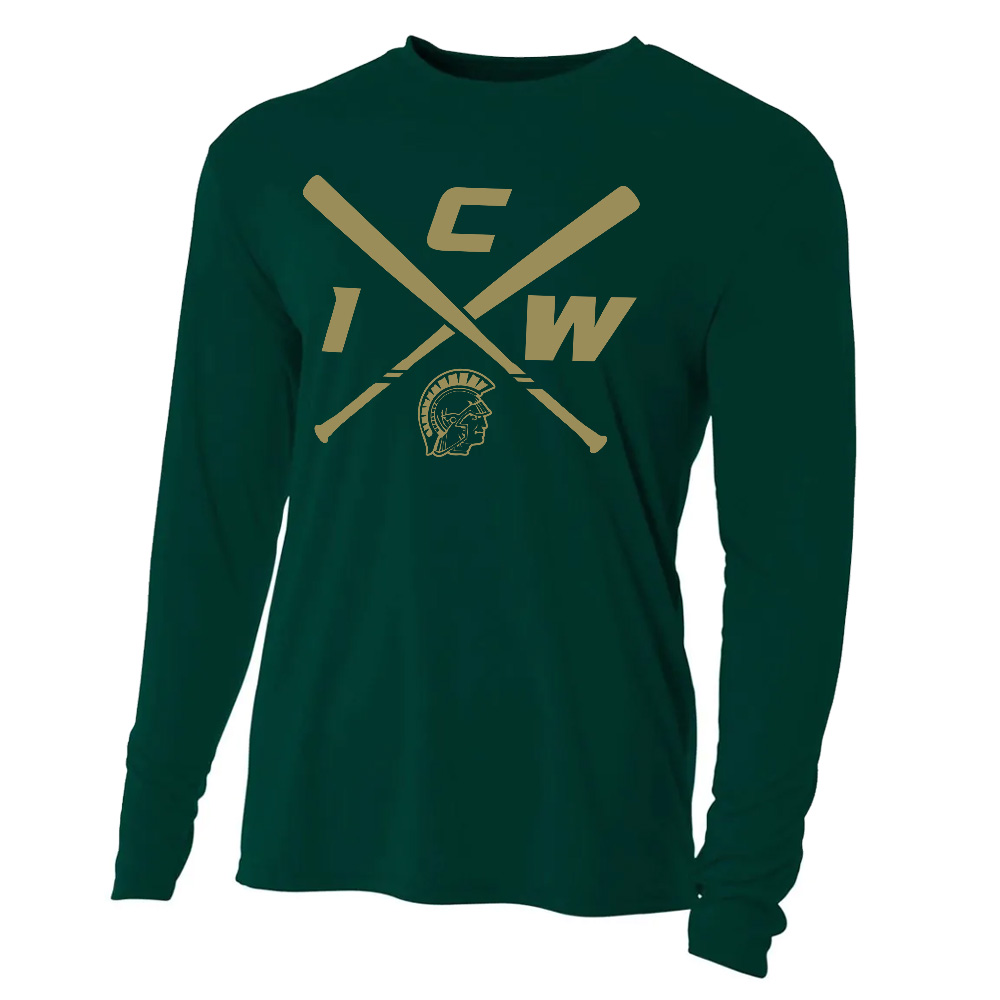 West Baseball PG Adult Cooling Performance long sleeve Crew Tee-Forest