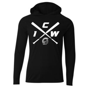 West Baseball PG Men Cooling performance long sleeve hooded Tee-Black