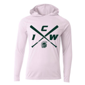 West Baseball PG Men Cooling performance long sleeve hooded Tee-White (L, XL, 2x)