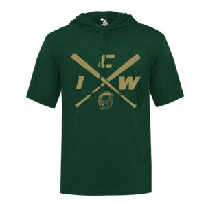 West Baseball PG Badger B-Core Short Sleeve Hood Tee-Forest