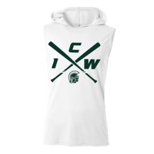 West Baseball PG Adult Cooling Performance skeeveless hooded tee-White