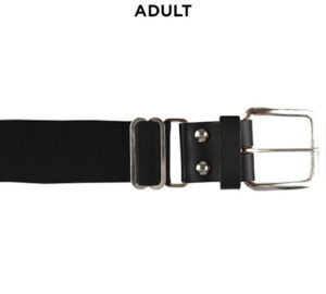 West Baseball PG Adult 1-1/2″ Leather Tab baseball Belt-Black