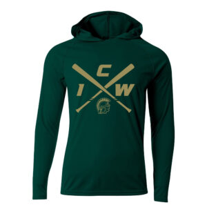 West Baseball PG Cooling performance long sleeve hooded Tee-Forest