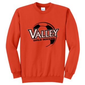 WDM Girls Soccer Unisex Fleece Crewneck Sweatshirt-Orange