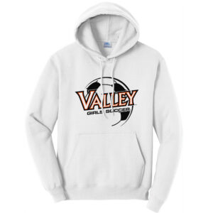 WDM Girls Soccer Unisex Fleece Hooded Sweatshirt-White