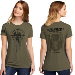 Alpha Company Avauncez Next Level Women’s Ultra Premium CVC (60/40) Tee-Military
