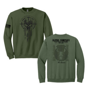 Alpha Company Avauncez Unisex Fleece Crewneck Sweatshirt-Military Green