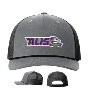 Aldo Leopold Richardson Five Panel Trucker mesh snap back cap with ROPE-Heather Grey/Black/Black