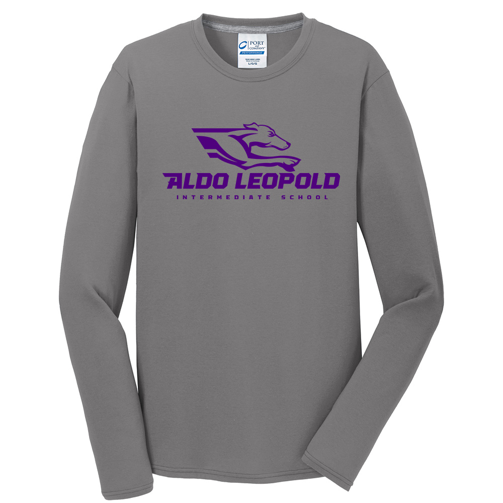Aldo Leopold Men Long Sleeve Essential Blended Performance Tee-Medium grey