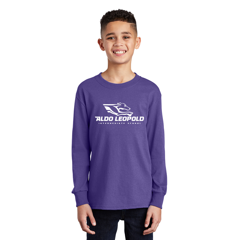 Aldo Leopold Youth Cotton Long Sleeve Tee-Purple